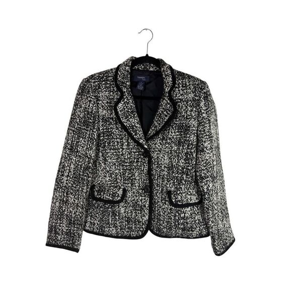 Fundamental Things Black and White Tweed Jacket- Size 6 - Picture 1 of 6